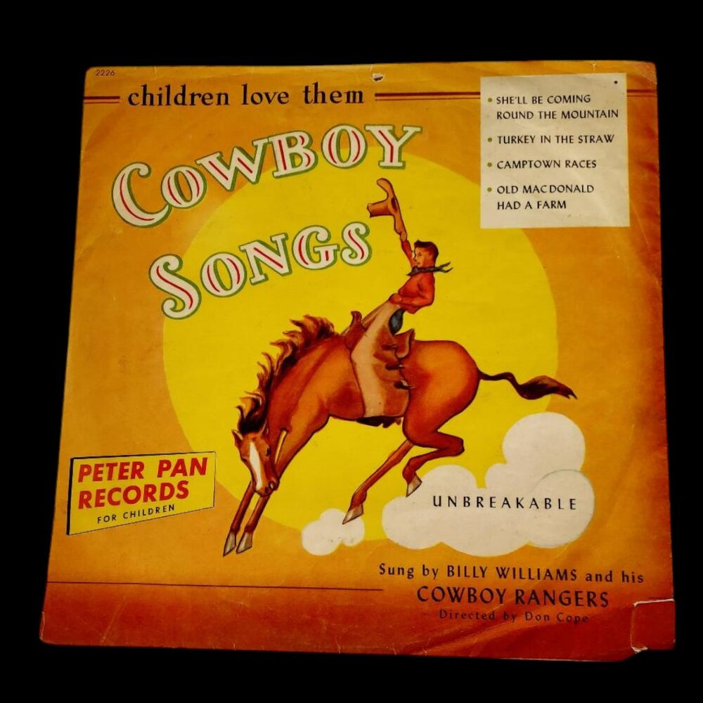 RARE 1949 Cowboy Songs by Billy Williams 10" Unbreakable - 78 Rpm